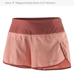 Patagonia Pink Salmon Color Strider 3 1/2” Shorts Lined XXS Athletic Activewear